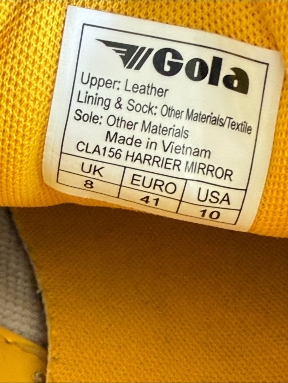 Gola Harrier Mirror Mustard Suede Metallic Retro Streetwear 10 - Picture 7 of 8